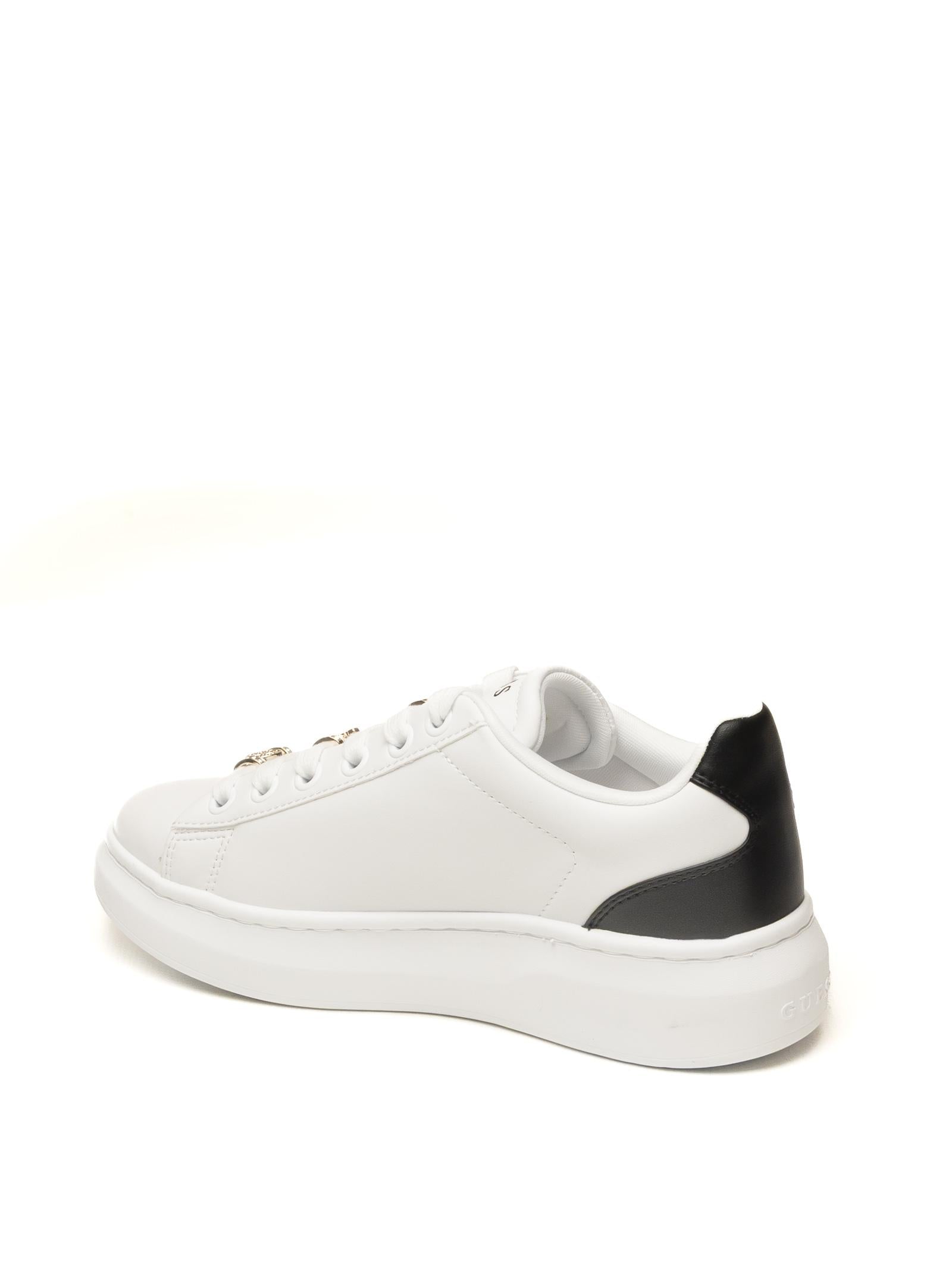GUESS Sneaker fionia charme bianco/nero FLJFIO ELE12 FIONIA-WHT/BLK 
