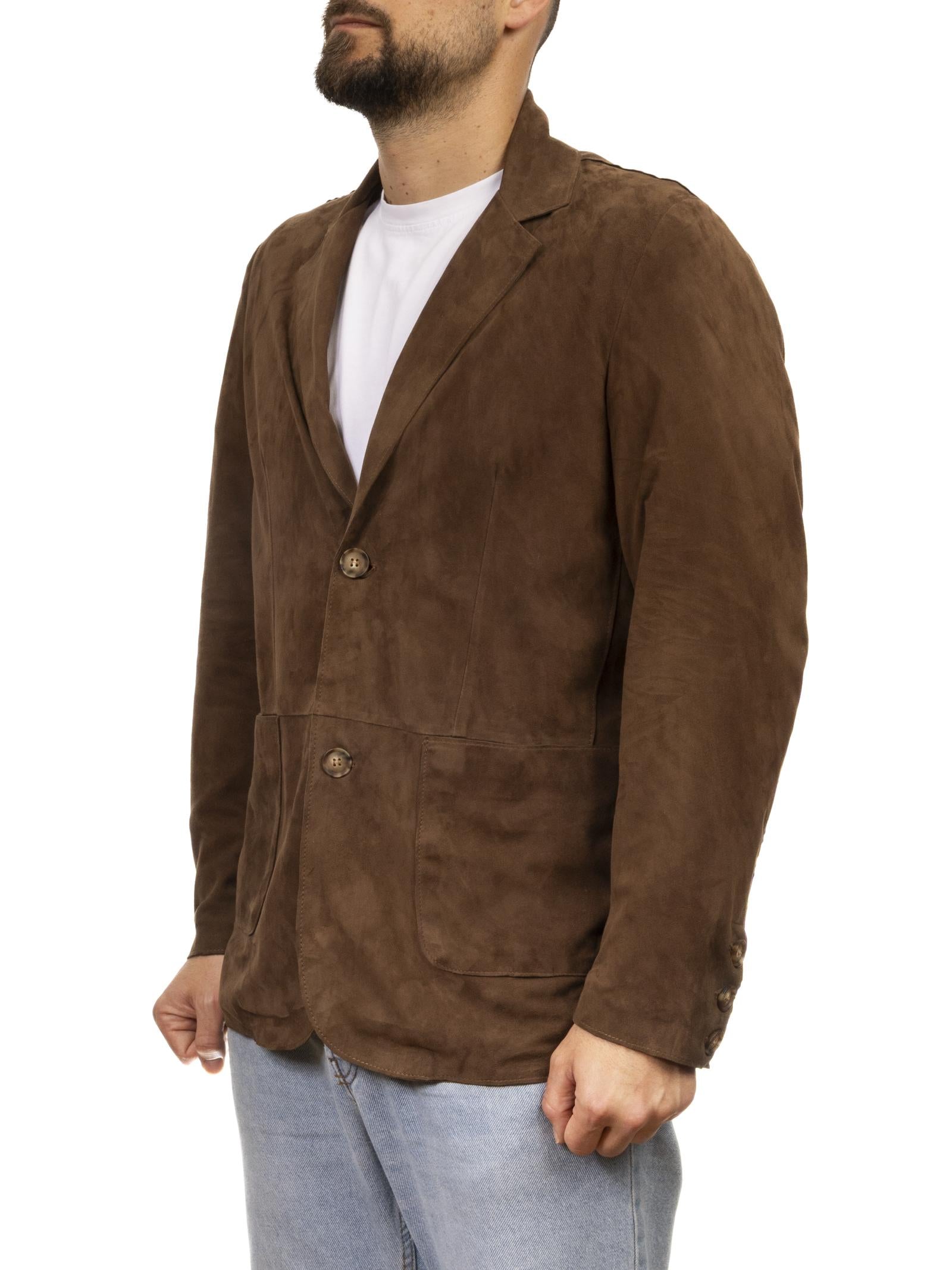 PK BY PASKAL giubbino camoscio marrone R821 CAM-FOREST 